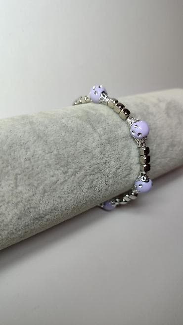 torbe za plazu ps: Elegantna ženska narukvica sa svetloljubičastim perlama i metalnim — 6