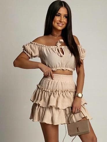 Kompleti: Dvodelni letnji set – top i mini suknja sa volanima Komplet: 2050 — 4