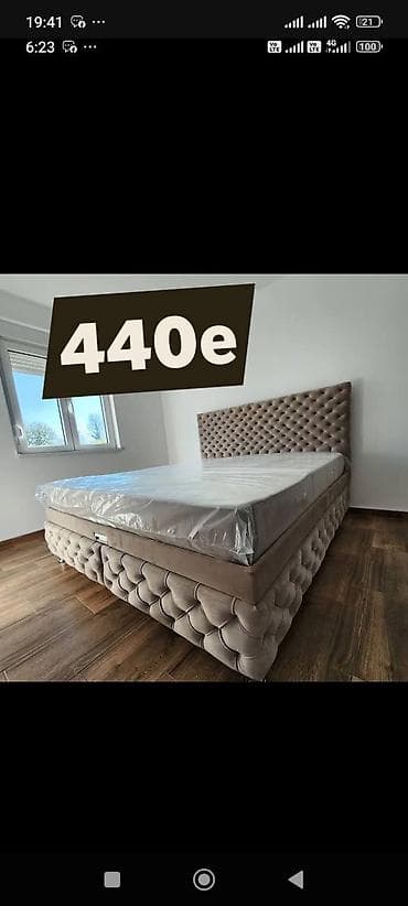 Stolice: Boxspring bračni kreveti sa tapaciranim uzglavljem - Tip: boxspring — 3