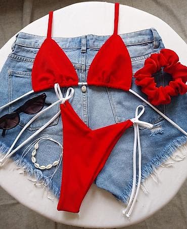 sinsay kupaci zenski: Crveni bikini set – dvodelni - Gornji deo: klasičan trouglasti — 4