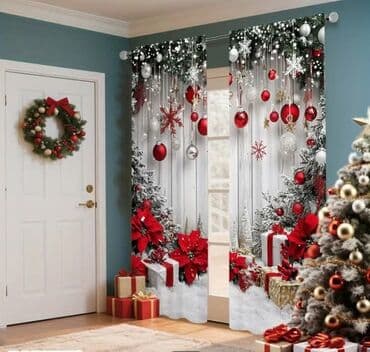 curren satovi original cena: Novogodišnje zavese Dimenzije 150x60cm Cena 1700din/2kom kao na slici — 5