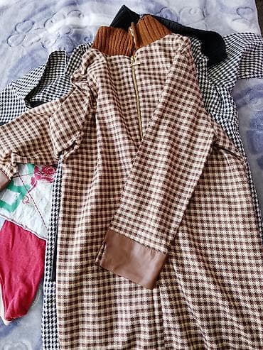 abc patike: Ženske haljine sa karo (houndstooth) šarom i visokim rebrastim — 2