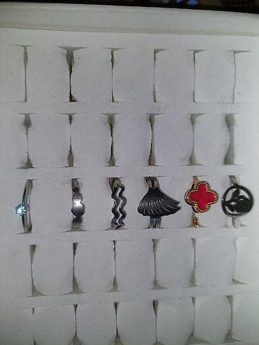 srebrna pismo torba: Set prstenova – modni nakit od nerđajućeg čelika - Veliki izbor — 3