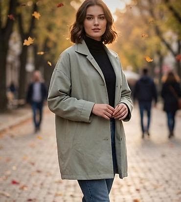 stradivarius s: Ženska prehodna jakna – oversize kroj - Model: ravna, blago oversize — 1