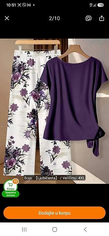 kratki zenski kaputi: Dvodijelni ženski komplet – bluza i pantalone - Boja kompleta — 2