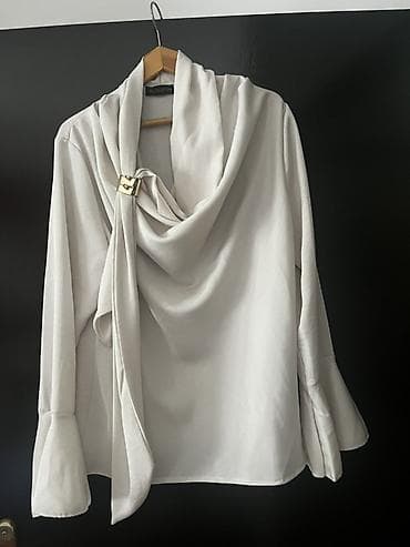 kosulja na preklop: NOVA ženska bluza – New Collection - Boja: svetlo bež/šampanj - — 1