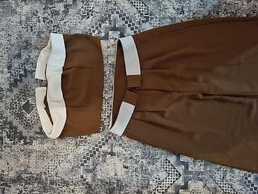 balasevic kompleti: Dvoset – braon pantalone visokog struka i top - Elegantni komplet u — 2