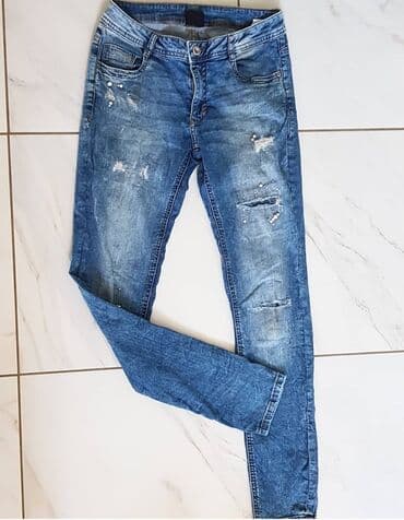 pantalone od vestacke koze: Farmerke Ispod cepkanih delova je postava Odg za S poluobim struka — 3