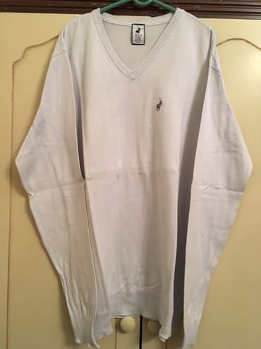 dresovi po zelji: Odličan polo džemper, svetlo sive boje, L veličina, 100% cotton — 7