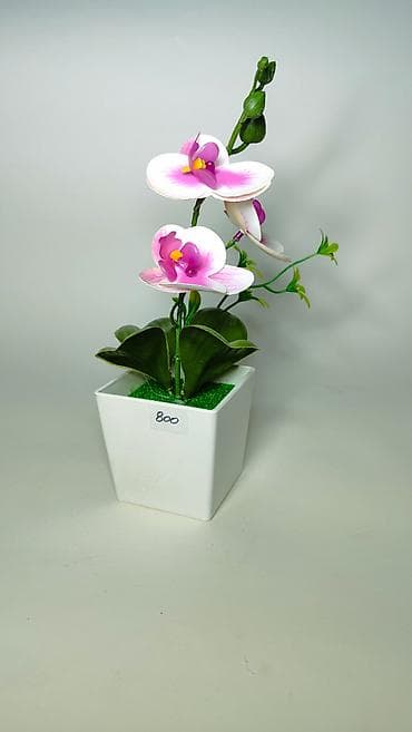 Kućni dekor: Veštačka orhideja u saksiji - Realistična dekorativna orhideja sa — 2