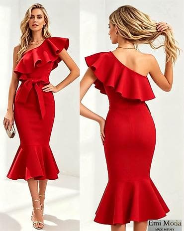 Elegantna ženska haljina midi dužine sa izraženim svečanim krojem na lalafo.rs Elegantna ženska haljina midi dužine sa izraženim svečanim krojem