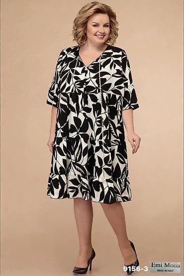 haljine ps snizenje: Haljina L M XL 2XL 3XL 4XL Midi dužina sa slojevitim, lepršavim — 2