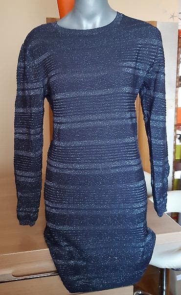 Office Furniture: Koton ženska haljina sa dugim rukavima, tamnoplava sa diskretnim — 2