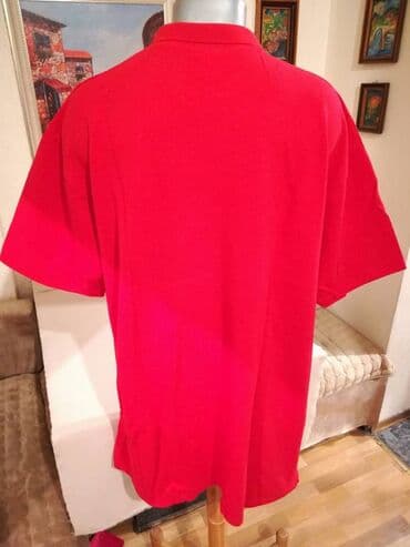 trikotazne pantalone: Nova muska pamucna majica sa kragnom Elephant Crvena 5XL. Vrlo dobra — 4