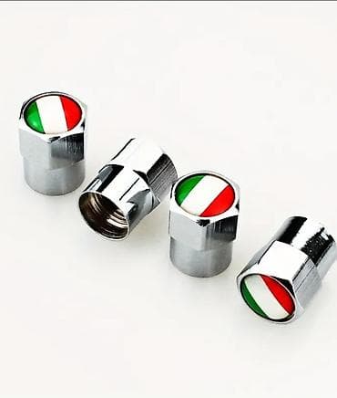 Auto delovi: Set metalnih kapica za ventile guma – italijanska zastava (4 kom) - — 1
