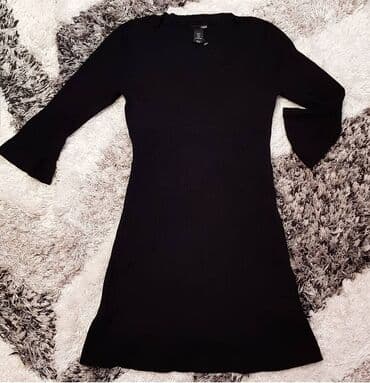 leprsave duge haljine: H&M S (EU 36), color - Black, Long sleeves — 1