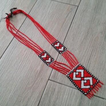 zlatna ogrlica sajla: Marokanska ogrlica od staklenih perlica Autentična ogrlica Ručno — 2