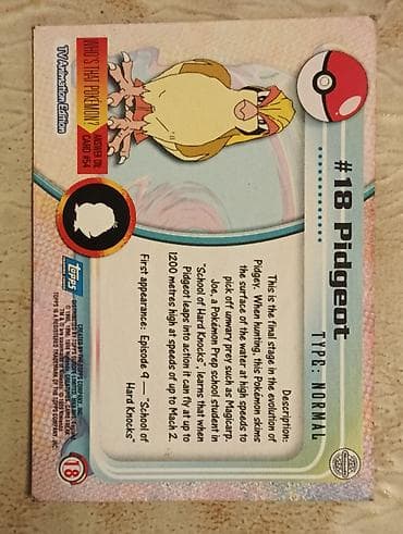 capriolo novi sad: Pokemon kolekcionarska karta – #18 Pidgeot (Topps, TV Animation — 2