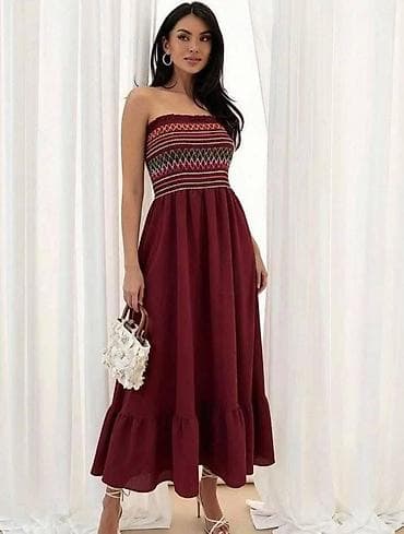 Haljine: Boho haljina na bretele bez naramenica – maxi dužina — 3