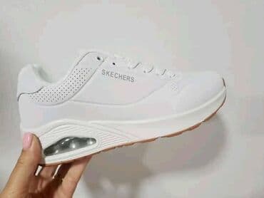 bele mokasine: Skechers, bоја - Bela — 4