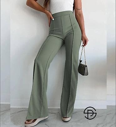 opposite obuca zene: Ženske pantalone sa visokim strukom i širokim nogavicama - Kroj — 1