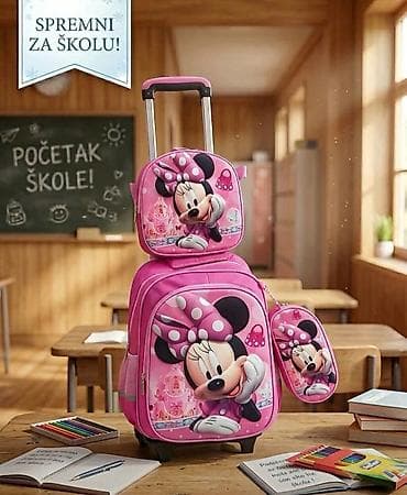 puska za decu igracka: Školski set sa točkićima – dečji kofer-ranac + torbica za užinu + — 4