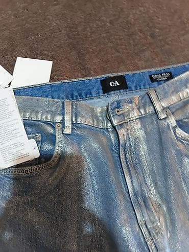 christian dior papuce cena: C&A ženske farmerke – Iconic Straight, srebrni metalik premaz l/xl — 10