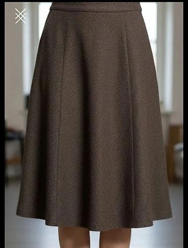 sandale na stiklu sa platformom: Smeđa A‑kroja suknja do kolena - Kroj: A‑linija sa blagim širenjem — 1