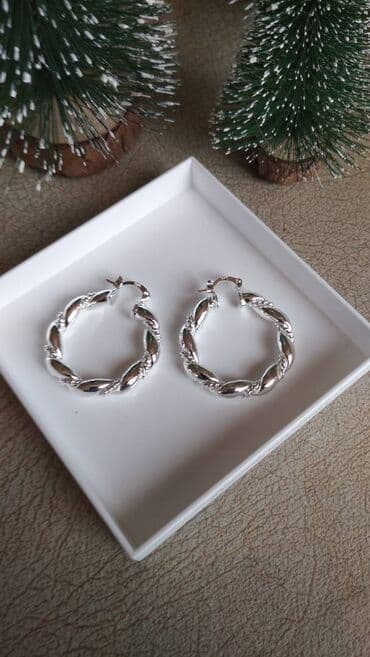 Women's Clothing: Hoop earrings, Material: Silver — 1