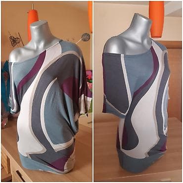 bluze katrin: Asimetrična ženska tunika/bluza sa širokim ramenom i opuštenim krojem — 2