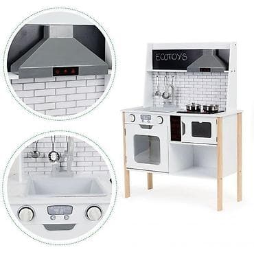 kasica prasica sa kljucem: Drvena kuhinja za decu sa zvukovima i svetlima – ECO TOYS Šifra — 5
