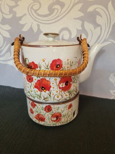 gde kupiti cajnik za turski caj: Cajnik nov sa gorionikom kameni porcelan iz 70,80ih god. Cajnik sa — 3
