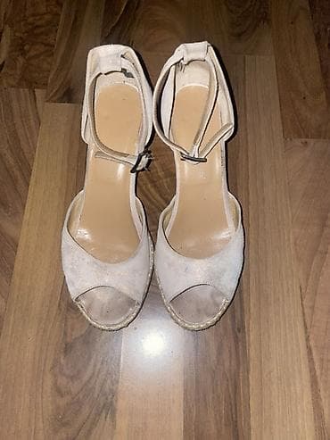 sandale 38: Bež ženske sandale Capelli Rossi na punu petu (espadrile) Jako — 2