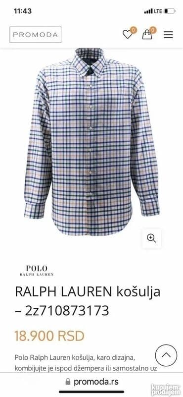 Ženska odeća: Original Ralph Lauren kosulja M NOVA 100% cotton Ramena 45cm — 5