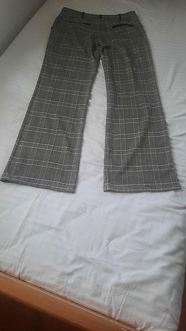 Men's Clothing: Karirane pantalone SETRE – ženske - Model: ravna nogavica blago — 1