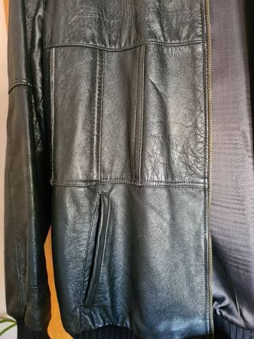 jednodelne pidzame h: Leather jacket Genuine leather, M (EU 50), color - Black — 3