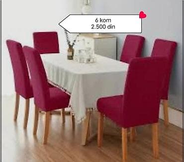 Textile: 🍃Navlake za stolice🍃 🍃Paket sadrži 6 komada 🍃Materijal-pliš 🍃Cena-2500 — 1