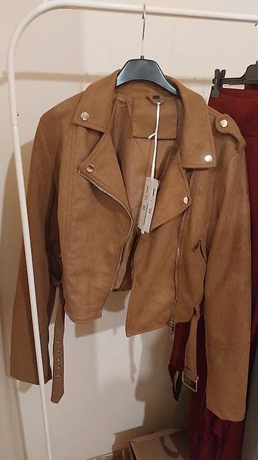 torbice za muskarce: Ženska za S do L biker jakna od veštačke brušene kože (suede efekt), u — 1