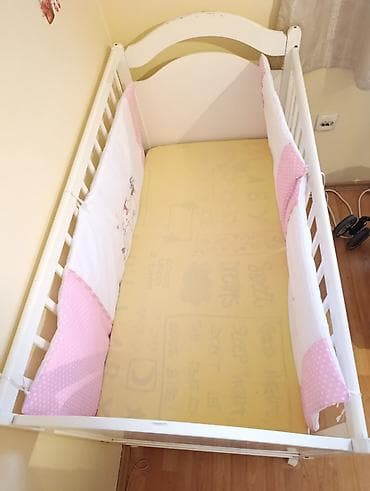 monsoon srbija deca: Drveni krevetac za bebe sa dodacima - Materijal: masivno drvo, bela — 1