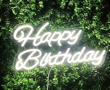staklene case novi sad: LED neon natpis “Happy Birthday” - Svetleći natpis u obliku — 1