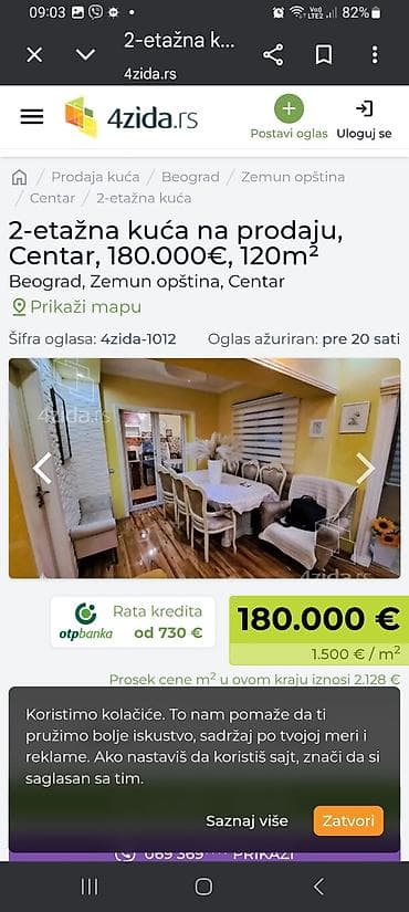 petrovac na mlavi nekretnine: Dvoetažna kuća, 120 m², Beograd – Zemun, Centar - Raspored: dve etaže — 3