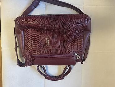 Modni rančevi: Torba Mistral, NOVO– bordo boja, kombinacija glatke eko-kože i — 2