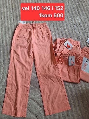 Dečije pantalone u breskva/loz boji, ravnog kroja. - Veličine: 140 na lalafo.rs Dečije pantalone u breskva/loz boji, ravnog kroja. - Veličine: 140