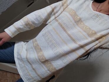 Women's Sweaters, Cardigans: Dzemper tunika C&A, belo nude oker, S/M — 7