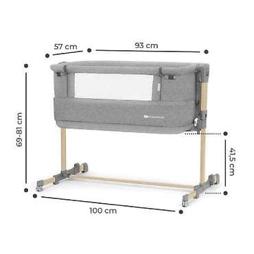 dušeci 80x200: Kinderkraft kolevka/krevetić Neste Grow Light Grey Full Wood Šifra — 1