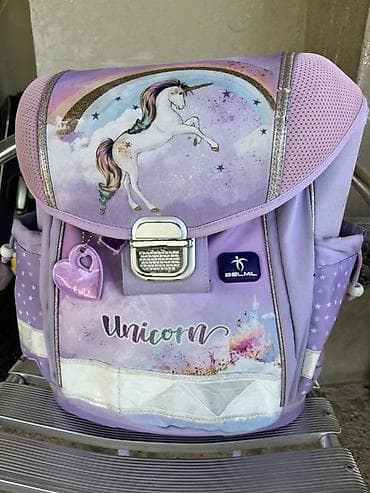 kozne kape: Školska torba Belmil “Unicorn” – ljubičasta - Motiv: jednorog sa — 4