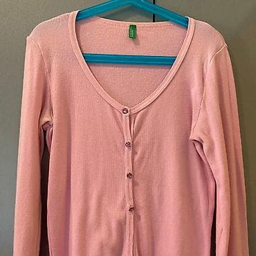 torbe b: Benetton roze dzemper na kopcanje sa divnim dugmicima Malo nosen,u — 4