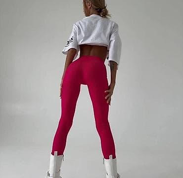 helanke za teretanu: Ženske rebraste helanke sa visokim strukom - Kroj: uske, dužina do — 2