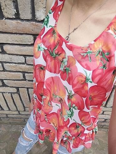 Women's T-shirts and tops: Paradajzici majica – veličina S - Ženska letnja majica bez rukava - — 3