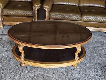 stilske komode: Ovalni klub sto, klasičnog dizajna - Materijal: masivno drvo sa — 10